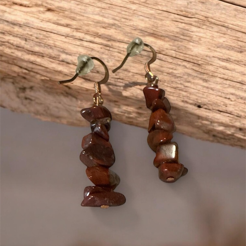 Natural Stone Drop Earrings